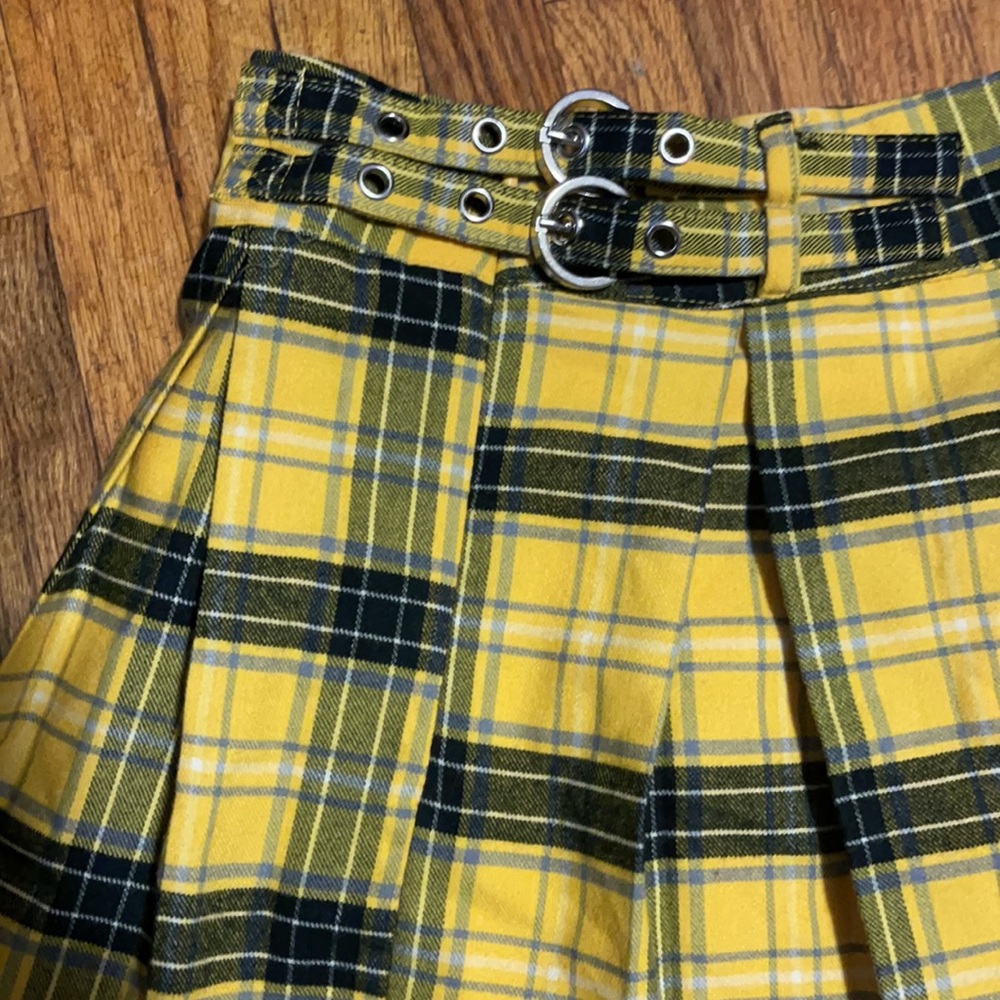 F21 plaid yellow Skirt Size Small - Picture 3 of 10